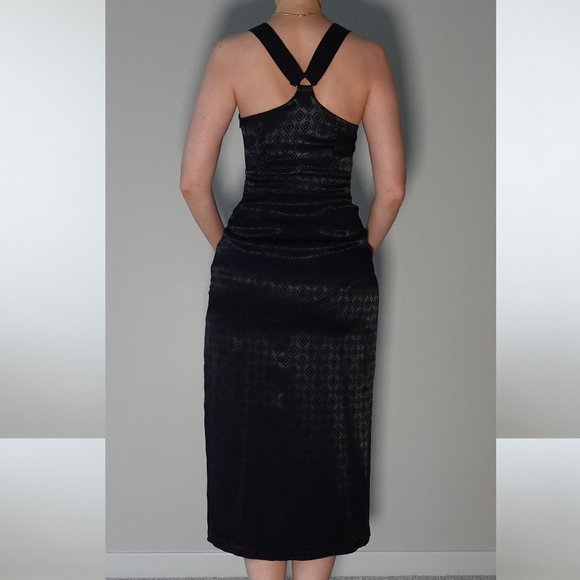 Koton Dark Blue Adjustable Straps Slit Cocktail Dress Size 8 / 34 - Picture 5 of 6